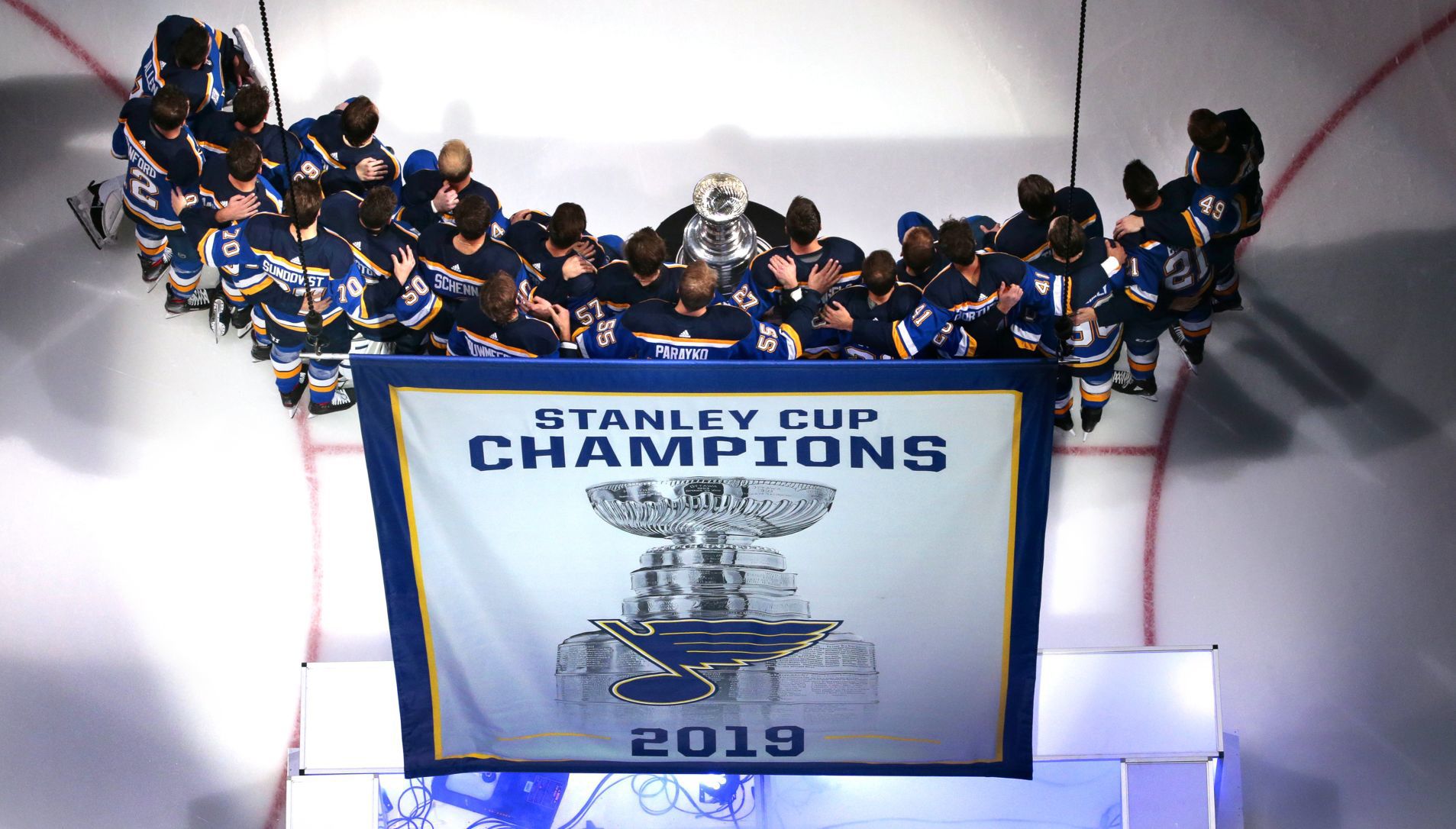 Banner raised, Stanley Cup comes home